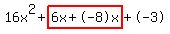 16x%5E2%2Bhighlight%286x%2B-8x%29%2B-3