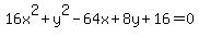 16x%5E2%2By%5E2-64x%2B8y%2B16=0