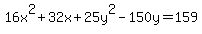16x%5E2+%2B+32x+%2B+25y%5E2+-+150y+=+159