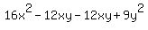16x%5E2-12xy-12xy%2B9y%5E2