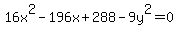 16x%5E2-196x%2B288-9y%5E2=0