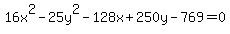 16x%5E2-25y%5E2-128x%2B250y-769=0