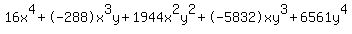 16x%5E4%2B-288x%5E3y%2B1944x%5E2y%5E2%2B-5832xy%5E3%2B6561y%5E4