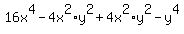 16x%5E4+-+4x%5E2%2Ay%5E2%2B+4x%5E2+%2Ay%5E2+-+y%5E4