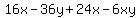 16x-36y%2B24x-6xy