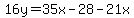 16y=35x-28-21x