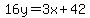 16y=3x%2B42