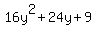 16y%5E2%2B24y%2B9