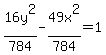 16y%5E2%2F784-49x%5E2%2F784=1