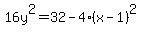 16y%5E2=32-4%28x-1%29%5E2