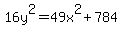 16y%5E2=49x%5E2%2B784