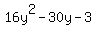 16y%5E2-30y-3