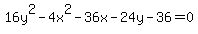 16y%5E2-4x%5E2-36x-24y-36=0