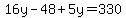 16y-48%2B5y=330