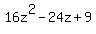 16z%5E2-24z%2B9