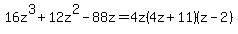 16z%5E3%2B12z%5E2-88z=4z%284z%2B11%29%28z-2%29