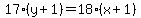 17%28y%2B1%29=18%28x%2B1%29