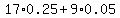 17%2A0.25%2B9%2A0.05