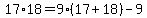 17%2A18=9%2A%2817%2B18%29-9