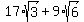 17%2Asqrt%283%29%2B9%2Asqrt%286%29