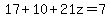 17%2B10%2B21z=7