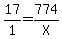 17%2F1=774%2FX