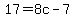 17=8c-7