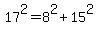 17%5E2+=+8%5E2+%2B+15%5E2