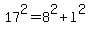 17%5E2+=+8%5E2+%2B+l%5E2