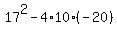 17%5E2-4%2A10%2A%28-20%29