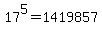 17%5E5+=+1419857