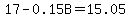 17+-+0.15B+=+15.05