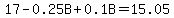 17+-+0.25B+%2B+0.1B+=+15.05