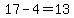 17+-+4+=+13