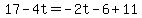 17-4t=-2t-6%2B11
