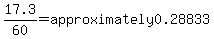 17.3%2F60=approximately0.28833