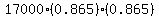 17000%2A%280.865%29%2A%280.865%29+