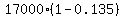 17000%2A%281+-+0.135%29+