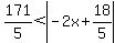 171%2F5%3Cabs%28-2x%2B18%2F5%29