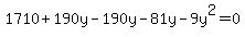 1710%2B190y-190y-81y-9y%5E2=0