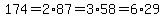 174=2%2A87=3%2A58=6%2A29
