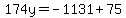 174y=-1131%2B75
