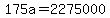 175a+=+2275000