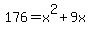 176=x%5E2%2B9x