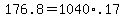 176.8+=+1040%2A.17