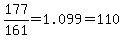177%2F161+=+1.099+=+110%25