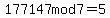 177147mod7=%095