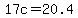 17c=20.4