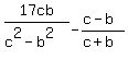 17cb%2F%28c%5E2-b%5E2%29-+%28c-b%29%2F%28c%2Bb%29