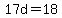 17d=18